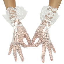 Grace Karin Sexy Bow-Knot Decorated Mesh Bridal Wedding Party White Lace Gloves CL010606-2